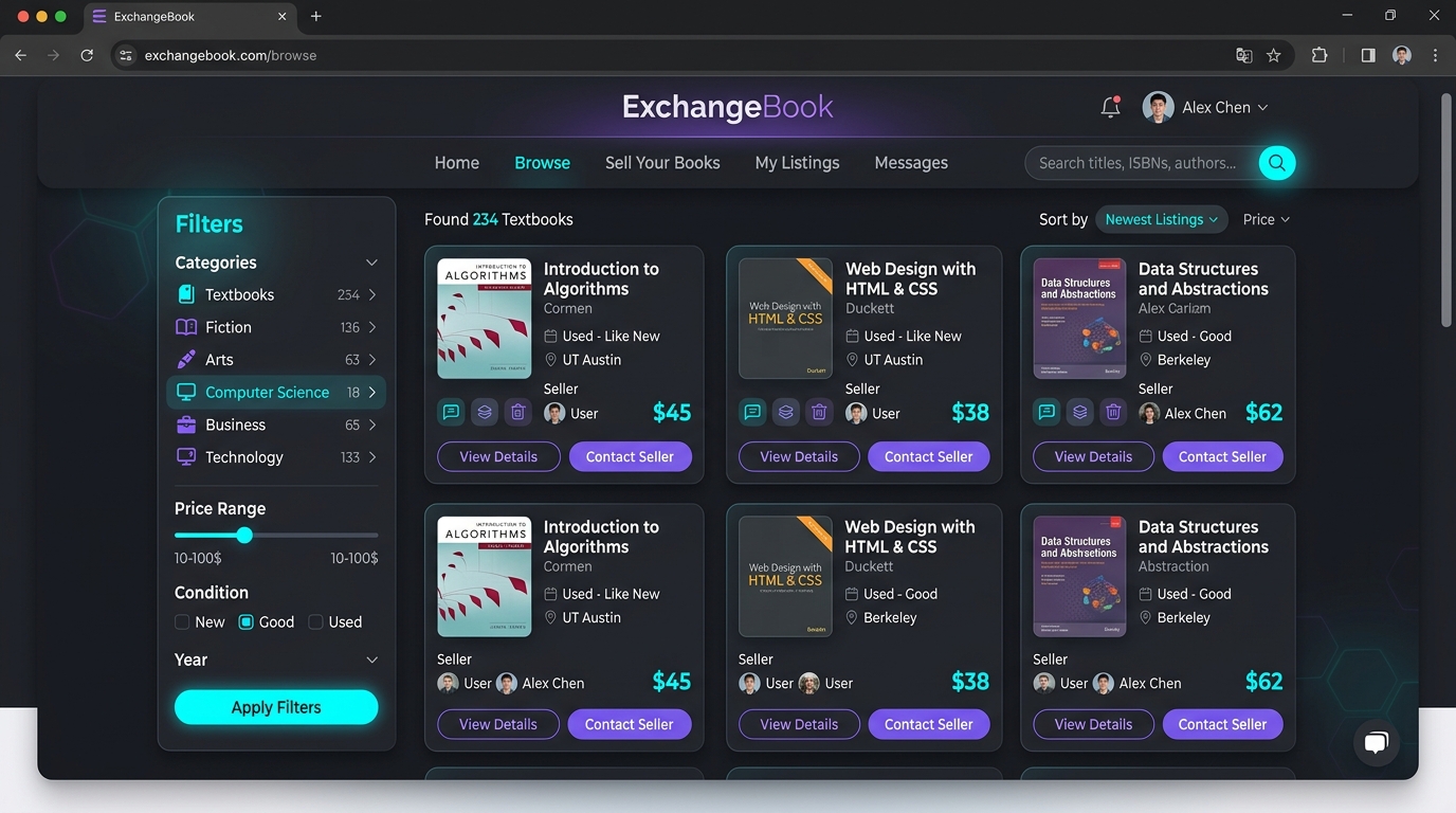 ExchangeBook Student E-Commerce Platform
